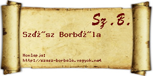 Szász Borbála névjegykártya